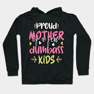 Proud Mother Of A Few Dumbass Kids Funny Motherhood Hoodie